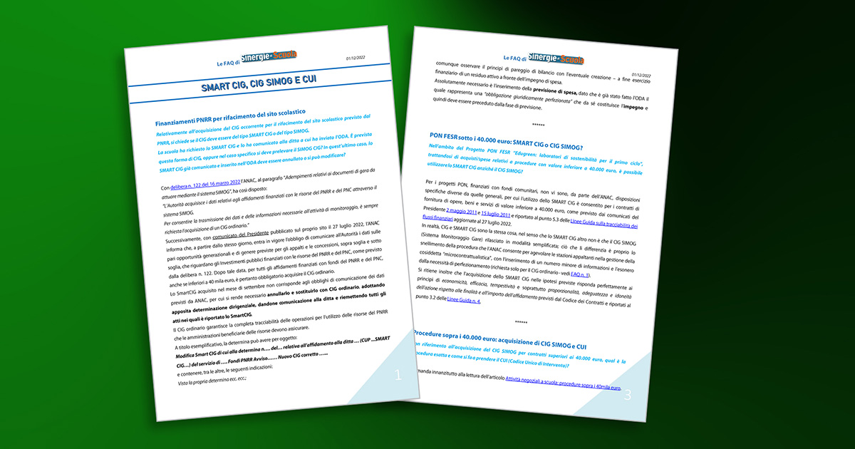 Speciale "FAQ Smart CIG"