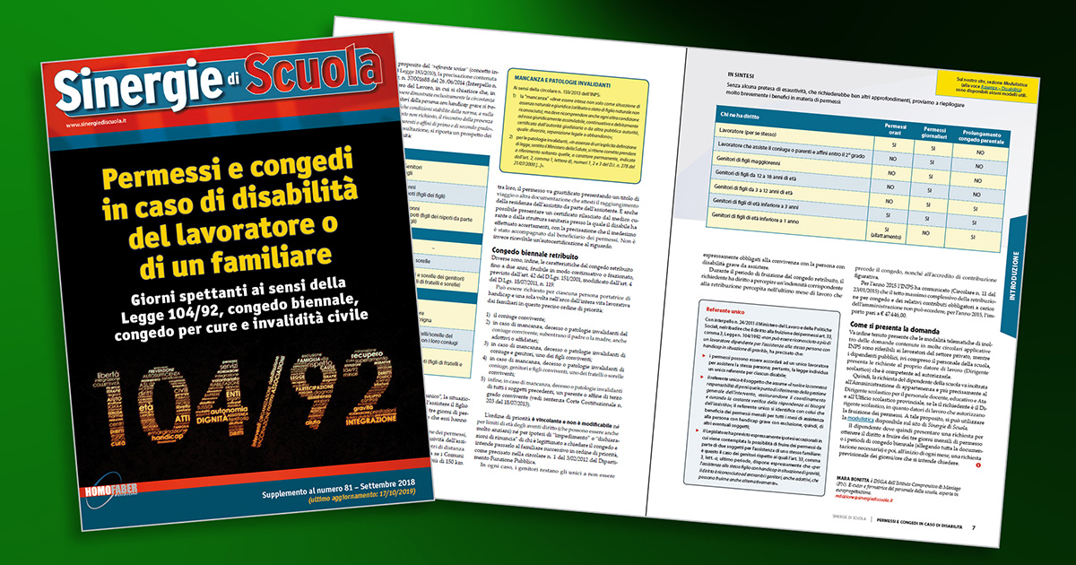 Speciale Permessi e congedi in caso di disabilità del lavoratore o di un familiare