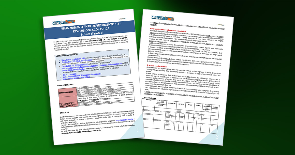 Speciale "PNRR - Dispersione scolastica"